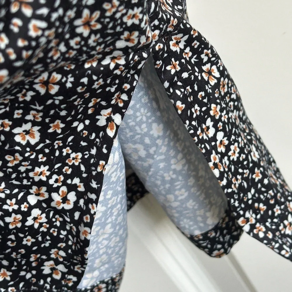 Summersalt Soft Charmeuse Cloud 9 size M boyfriend sleep shirt. Black and white - Picture 8 of 10